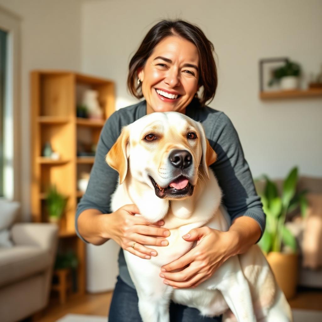 Carolina M. con su perro